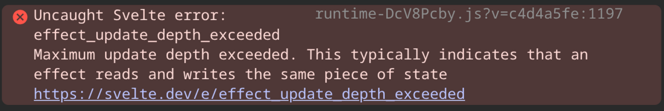 effect update depth exceeded